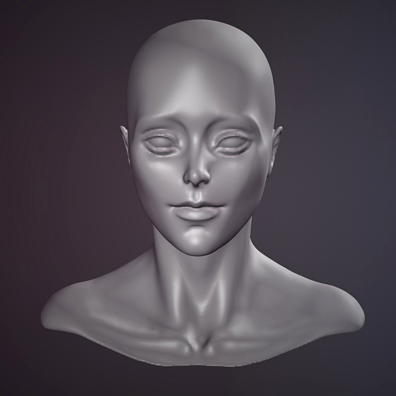 Female face sculpt preview image 1